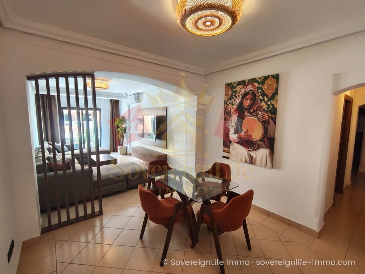 Appartement meublé 92 m² avec terrasse – 2 chambres – Guéliz, près de Carré Eden