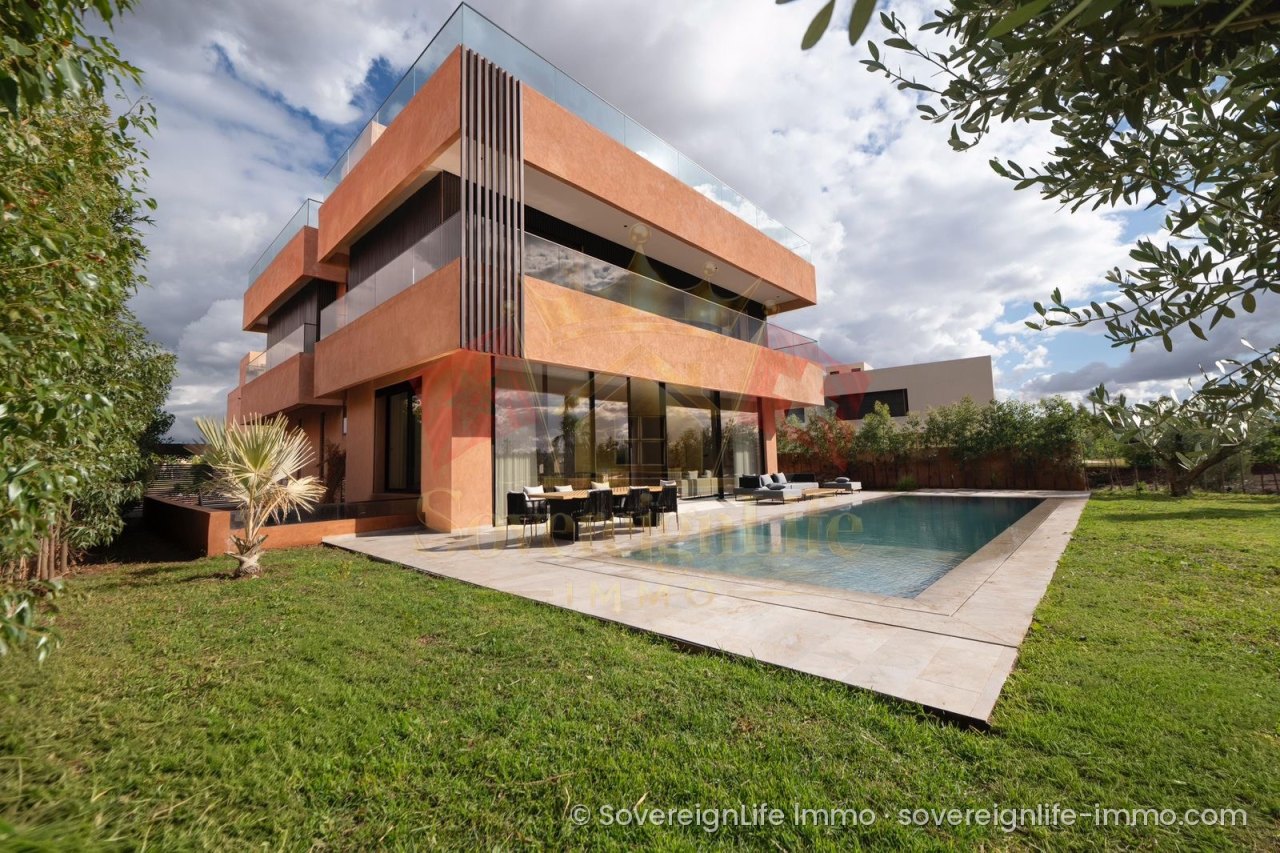 Villa d'exception 4 façades à louer, 662 m², spa et piscine chauffée – Argan Golf Resort, Marrakech